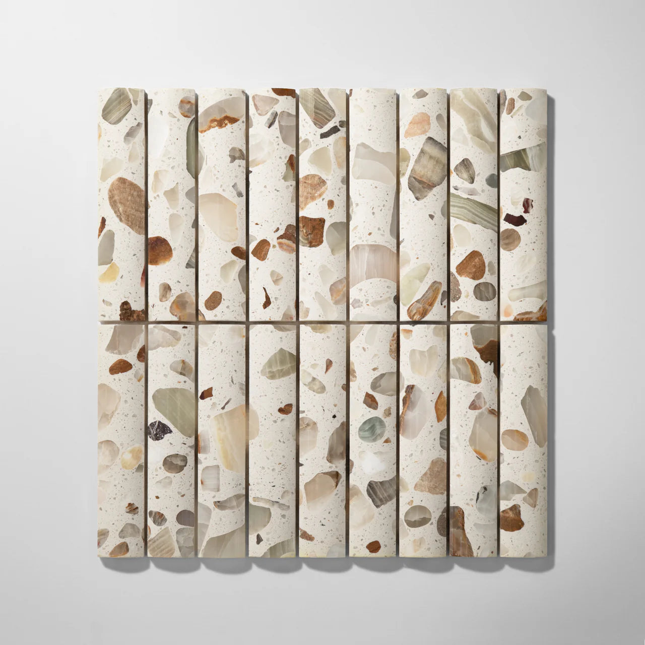 Bamboo Oyster Terrazzo Honed Mosaic Tile
