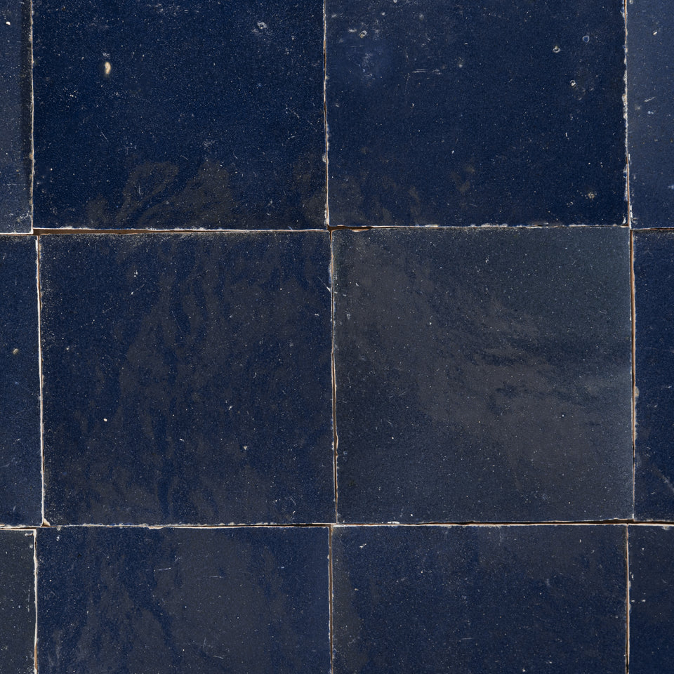 Handmade Moroccan Zellige 4x4 Deep Blue Terracotta Tile