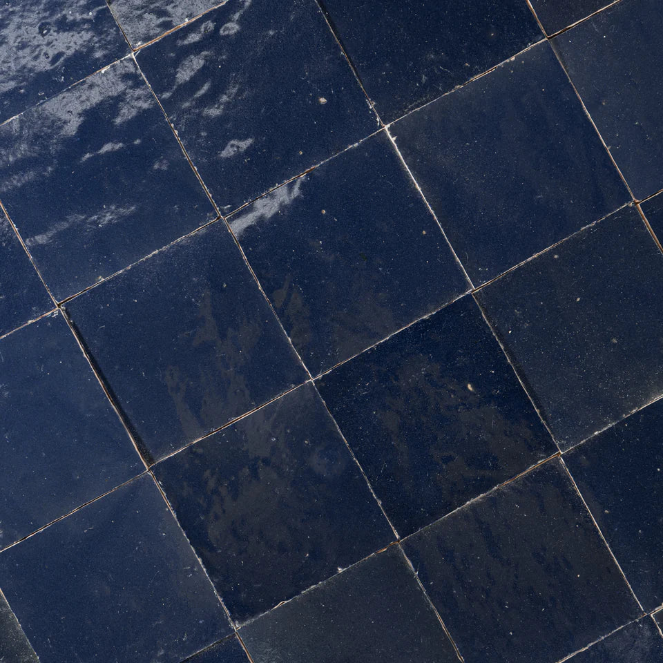 Handmade Moroccan Zellige 4x4 Deep Blue Terracotta Tile