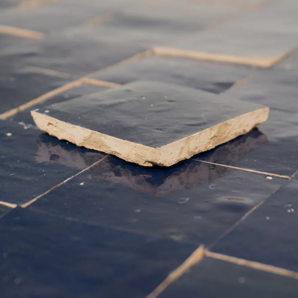 Handmade Moroccan Zellige 4x4 Deep Blue Terracotta Tile