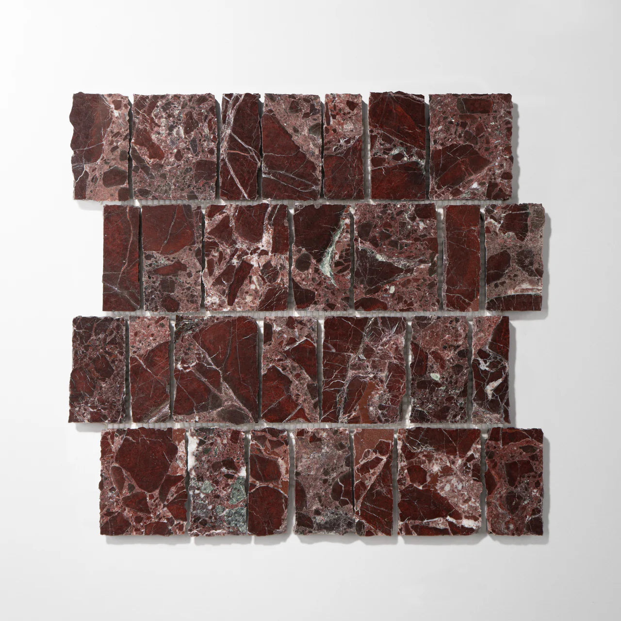 Piano Rosso Levanto Marble Polished Mosaic Tile